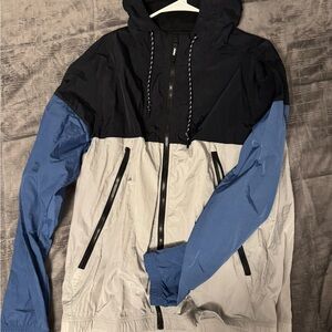 Aeropostale Black and Blue Zip-Up Sweater Mens XL